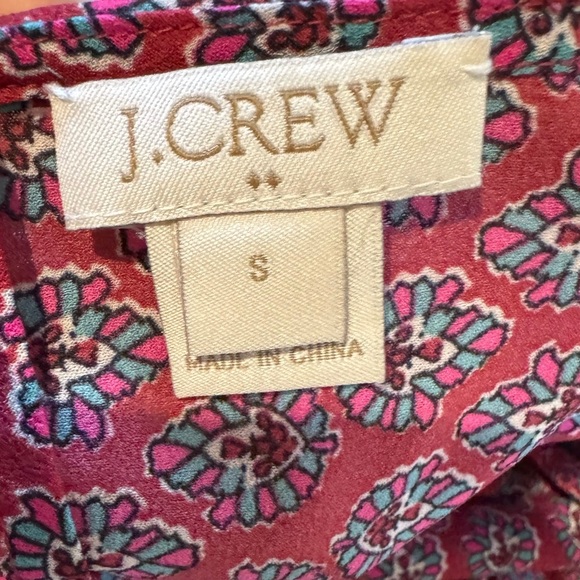 J. CREW Pop Over Boho Red Top Size Small VGUC - Picture 2 of 5